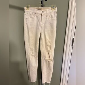 Madewell white denim skinny jeans